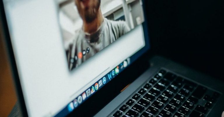 Video Call - Turned-on Macbook