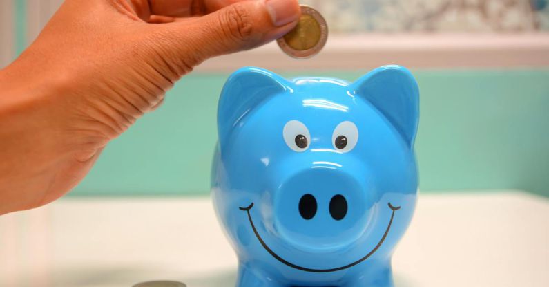 Piggy Bank - Person Putting Coin in a Piggy Bank