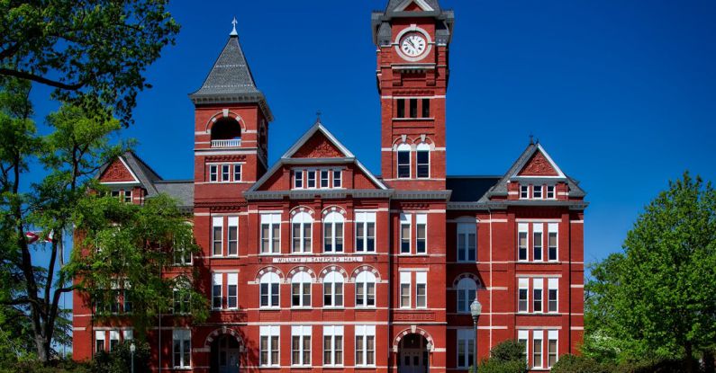 University Building - Red Building With Clock Tower