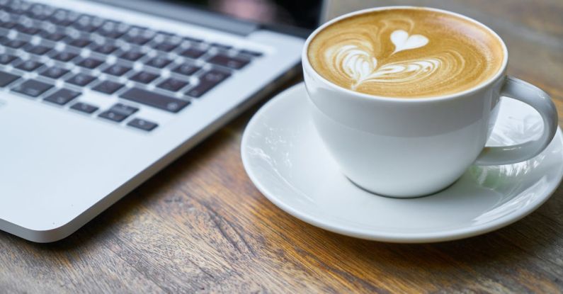 Laptop Coffee - Cup of Coffee on Saucer