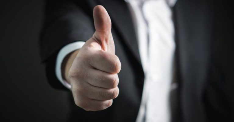 Thumbs Up - Close-up of Human Hand